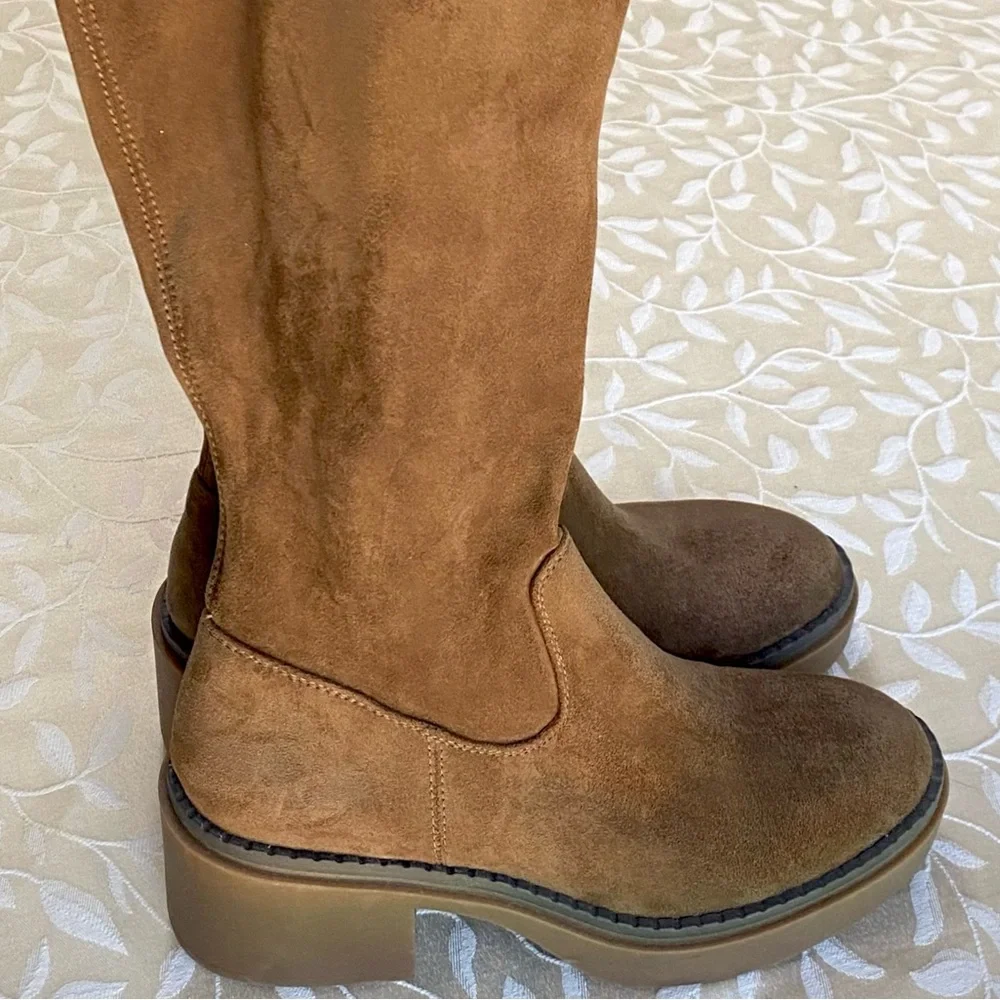 🆕 White Mountain Boots Womens size 6.5 Light Brown Suede Platform Marcella NEW